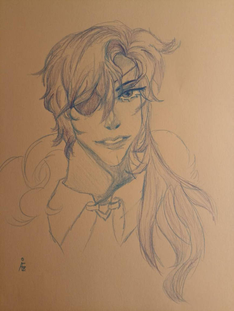 Kaeya(blue pencil drawing) by ArtemiSsiaA on DeviantArt