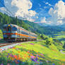 Train Through Floral Hills