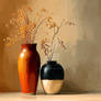 Autumn's Warmth in Vases