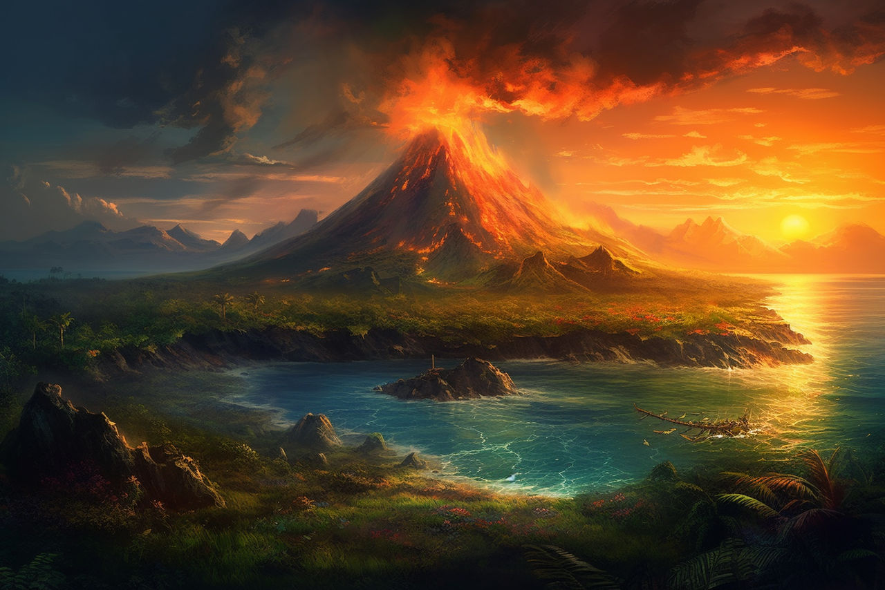 Volcano Deviantart Volcano Island by MechaGalatea on DeviantArt