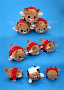 Stacking Plush: Rudolph, Blitzen, and Dasher