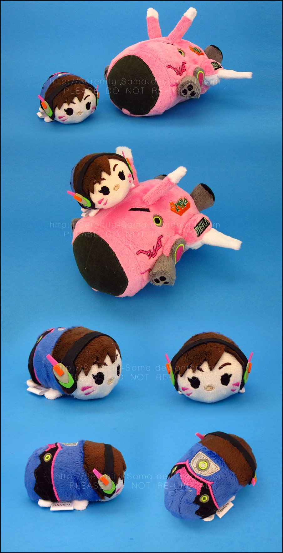 Stacking Plush: Mini D.Va and Small MEKA