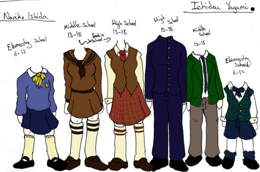 Digi: School Uniforms by yammyqueen on DeviantArt
