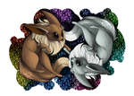 Eevee and Shiny Print by LinksEyebrows