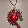 Red Bronze Shiny Dragon made with Glass Beads