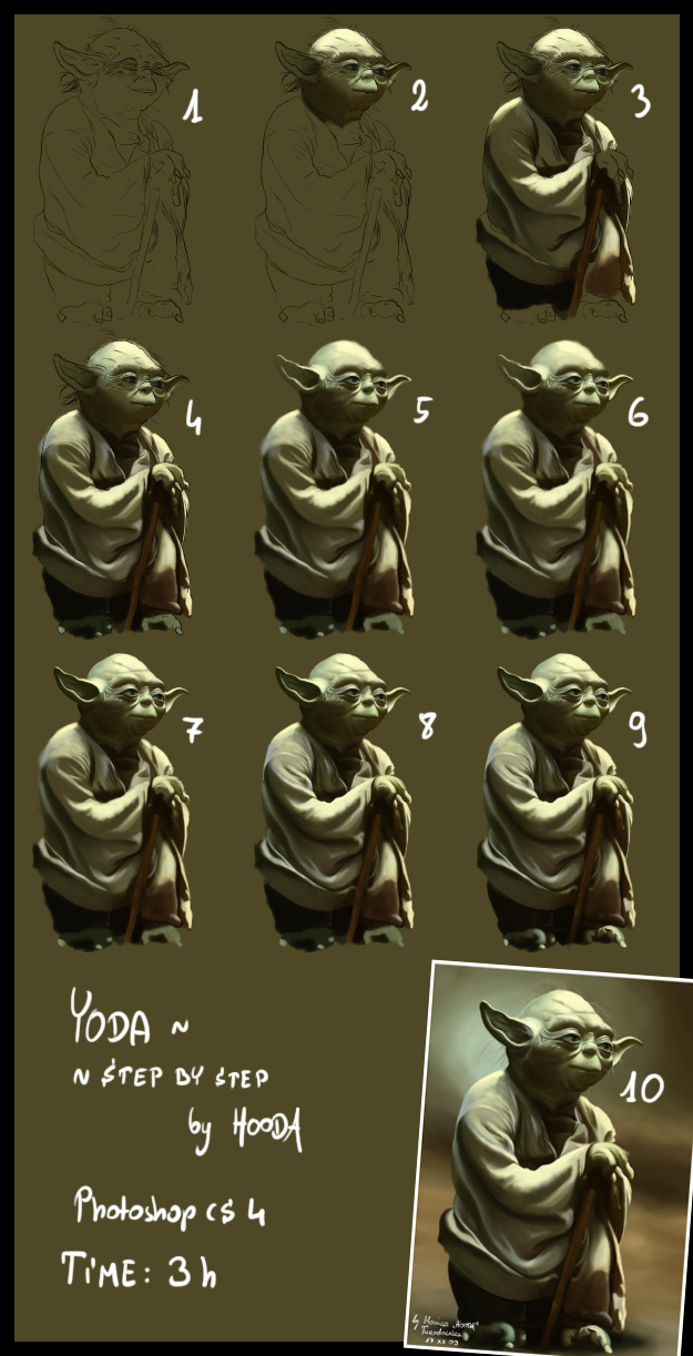 Yoda - tutorial by MonicaHooda on DeviantArt