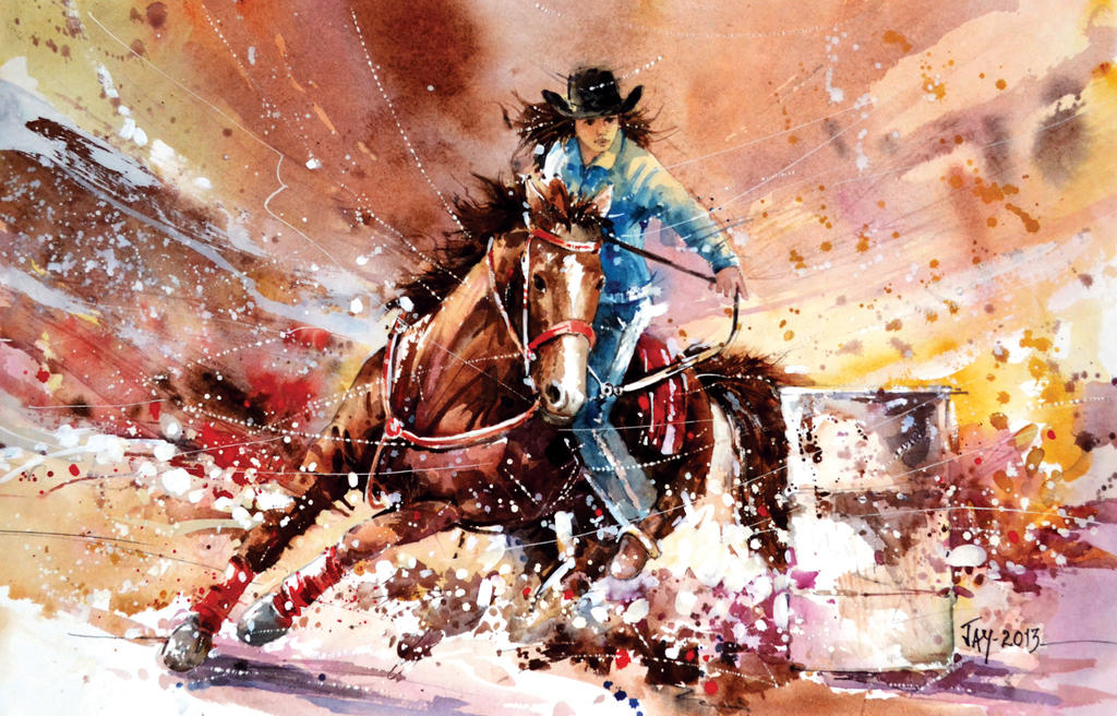 Speed Painting - Barrel Racing by JayAlamArt on DeviantArt