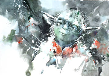 Yoda - Watercolor by JayAlamArt