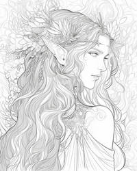 (P2U) Elven Princess Lineart 2