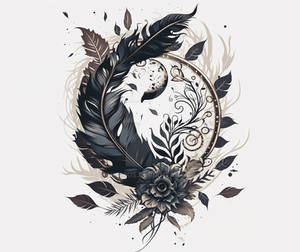 (P2U) Feathered Tattoo Design Vector 2