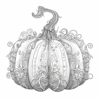 (P2U) Halloween Pumpkin Lineart Vector