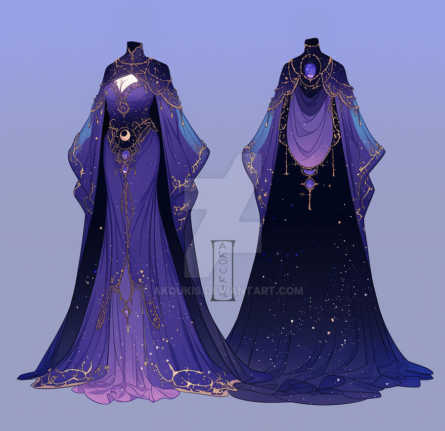 moon dress design Moon lady Fashion illustration by @noorhan_illustration
