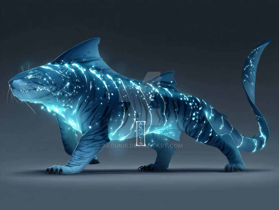 (SOLD) Creature Adoptable - Tigershark Dragon by AKoukis on DeviantArt