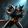 Catfight batgirl camel clutched by catwoman viciou