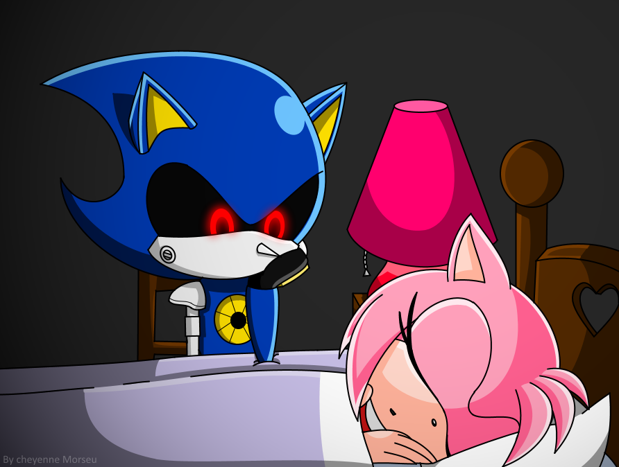 amy rose, metal sonic, and neo metal sonic (sonic) drawn by usa37107692