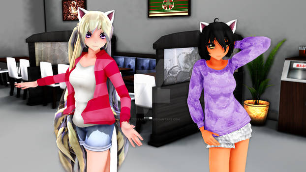 [MMDxAphmau] Cat Aphmau and PDH  June {Model Dl}