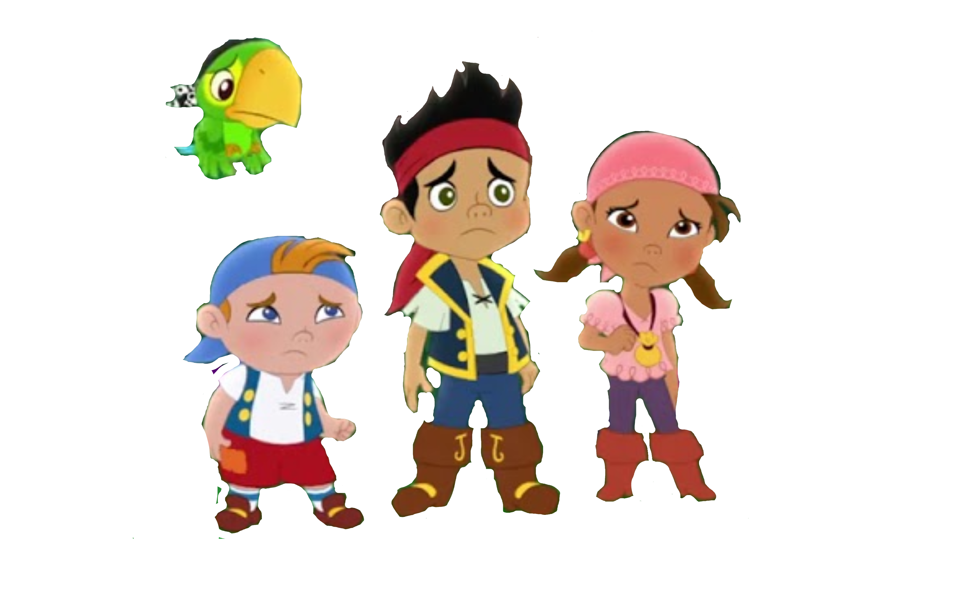 jake, izzy, cubby and skully sad Vector by WilliamTheOfficial on DeviantArt