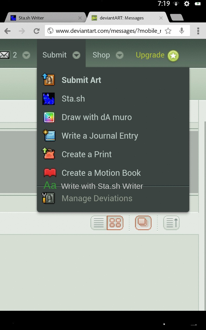 How the Submit tab should be