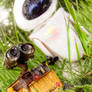 Wall-e and Eve in the rain.