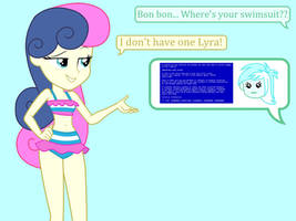 Bon bon in Lyra swimsuit.