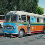 Richie Bond's Bus at the Cattle Market, Salisbury