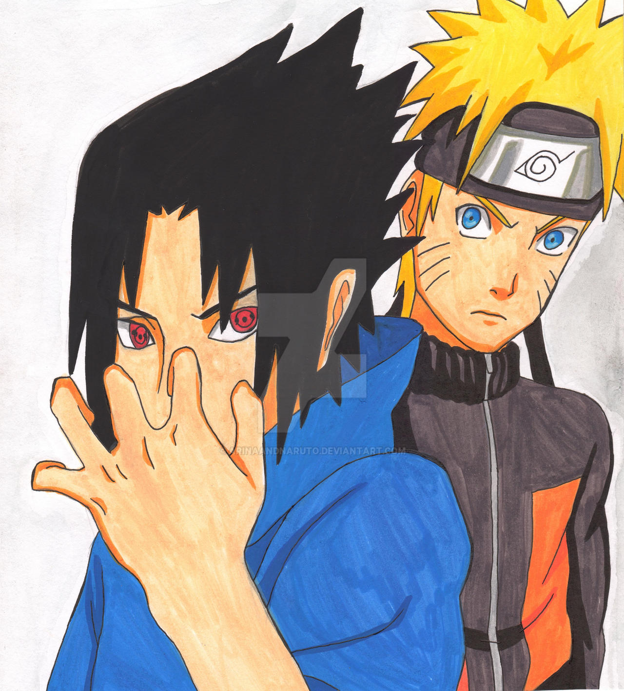 Teen Naruto and little Sasuke (Naruto)