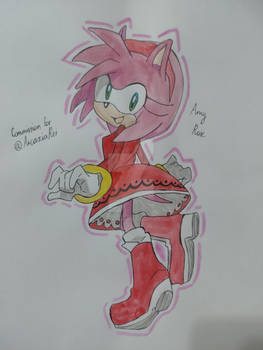 Amy in a red dress (Commission)