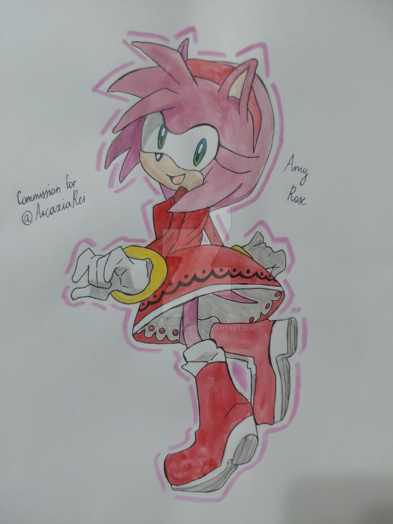 Amy in a red dress (Commission)