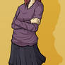 Random Girl with Red hair and Purple shirt