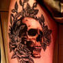 Skull and roses tattoo