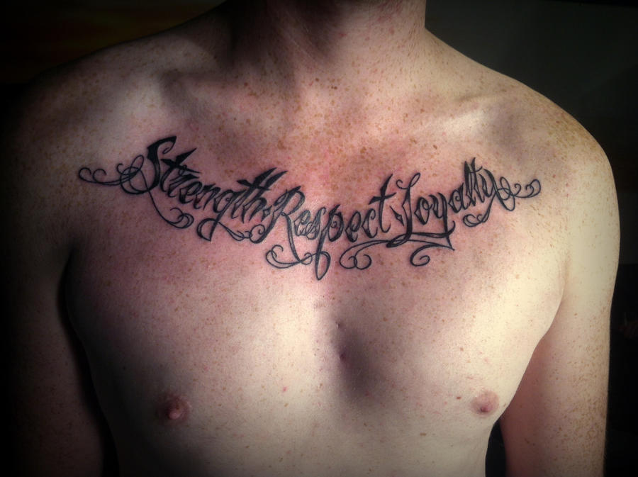strength respect loyalty- script tattoo