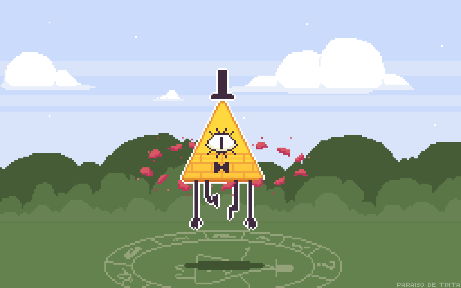 Bill Cipher | Pixel Art by ParaisoDeTinta on DeviantArt