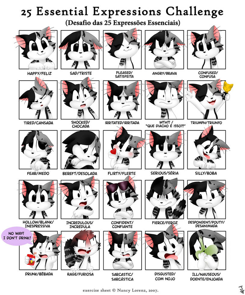 25 Expressions Challenge by jchicat on DeviantArt