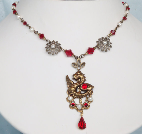 Renaissance Vintage Dragon Necklace