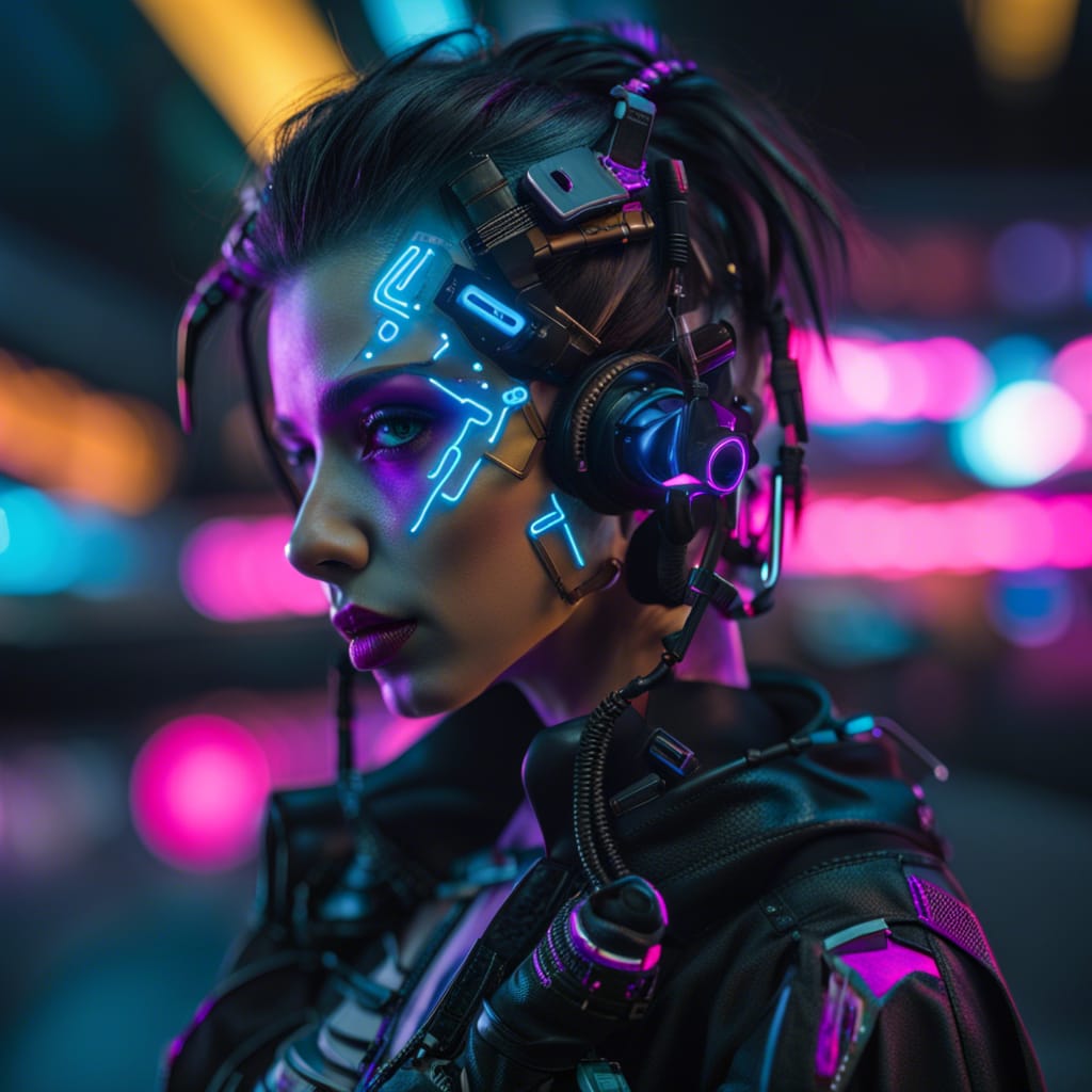 Cyberpunk Girl Neon Colors Mobile Wallpaper 3 by gam3sd3an on DeviantArt
