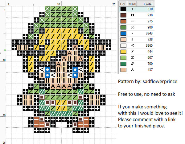 Legend Of Zelda Link Cross Stitch Pattern By Sadflowerprince On Deviantart