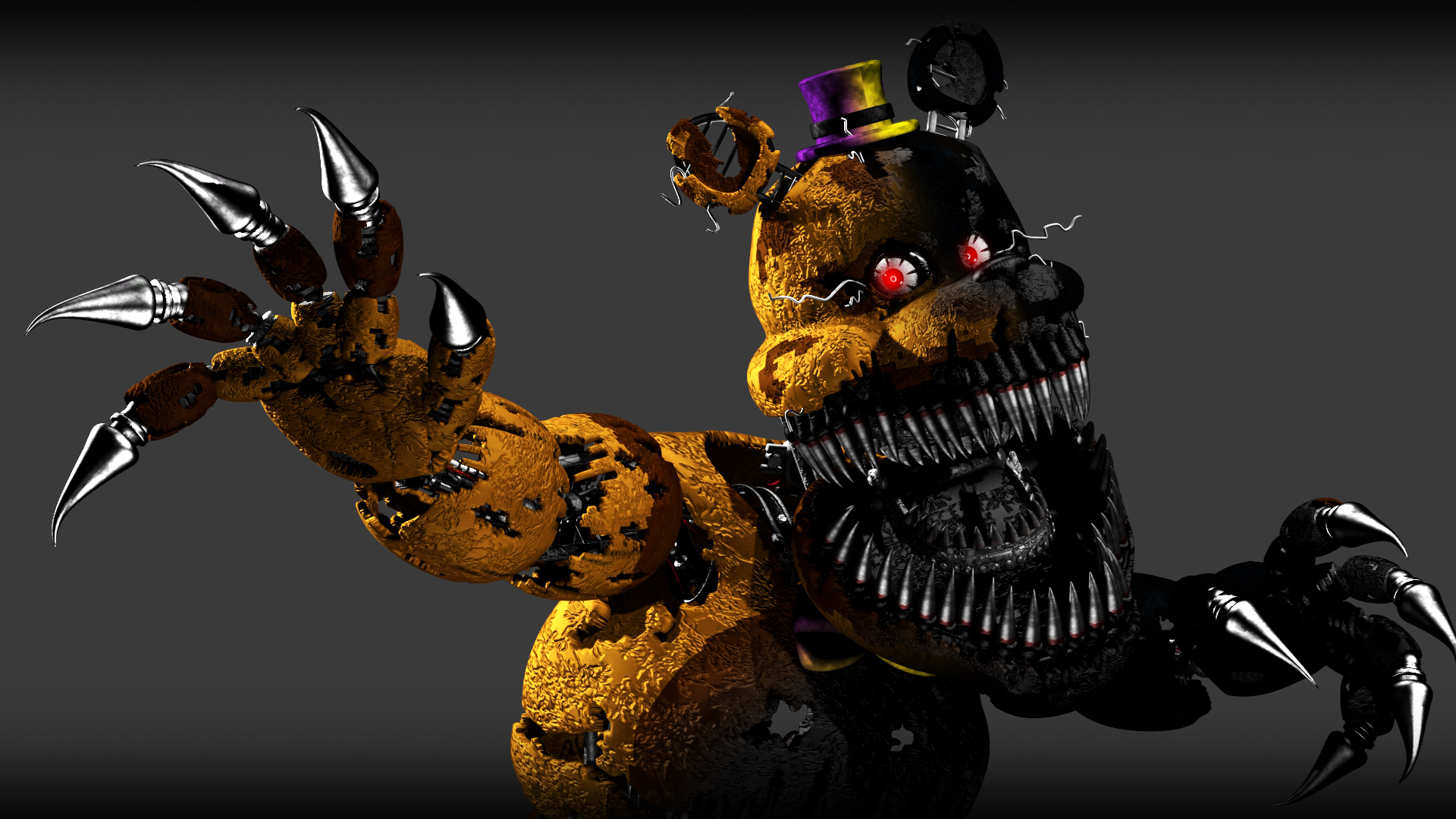 FNAF 4 - Nightmare Fredbear (redraw) by PopAnimals on DeviantArt