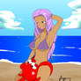 Beach Girl And A Octopus