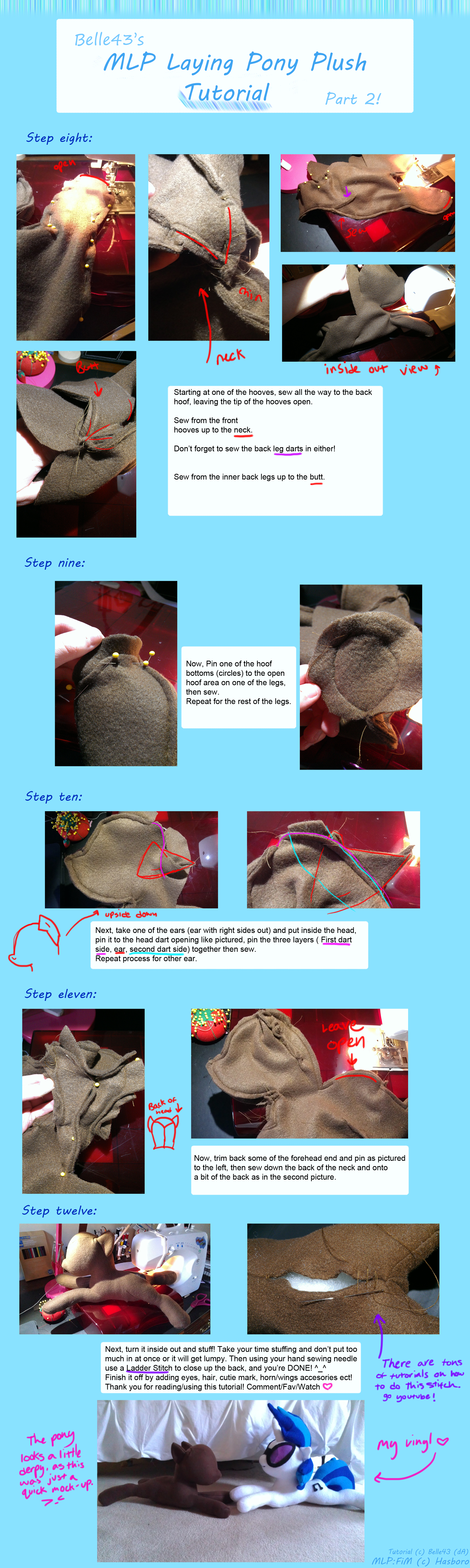 MLP Laying Pony Plush Tutorial Part 2