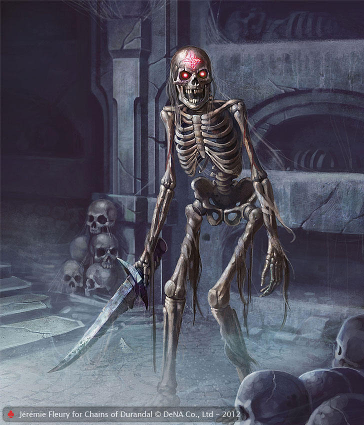Скелет в подземелье. Скелет фэнтези. Скелет нежить.