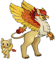 Fakemon: Grifflit and Flagriff