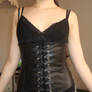 Black leather corset