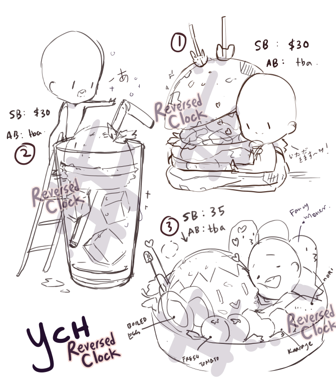 CLOSED | Chibi Food YCH 14-15 THANK YOU!