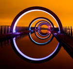 The Falkirk Wheel glows by kharashov