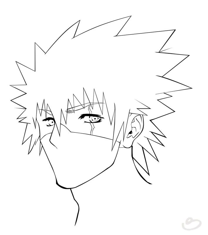 Kakashi Lineart by Bestrice on DeviantArt