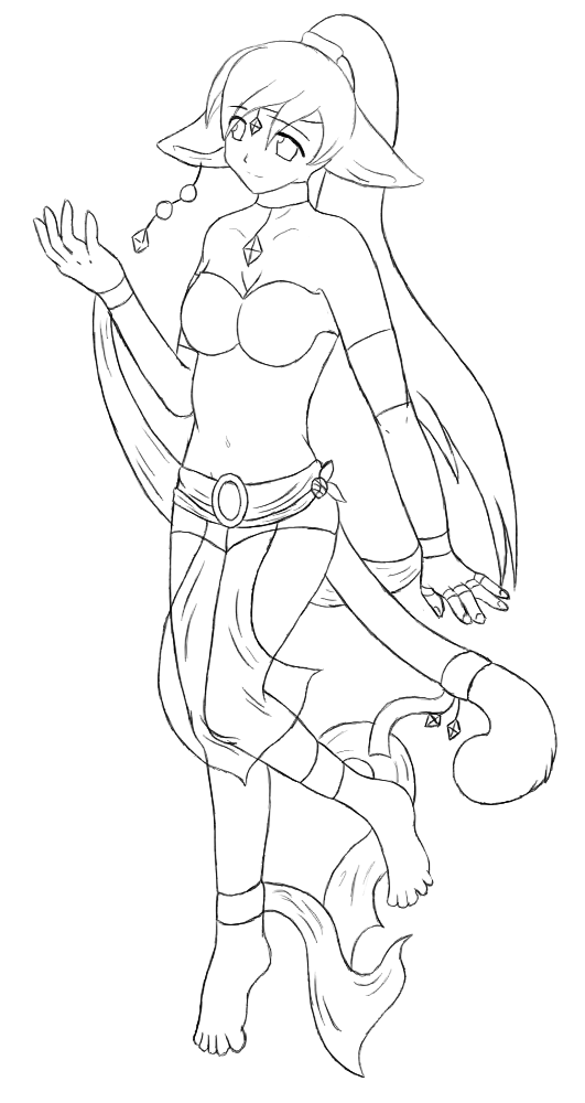 gypsie gurl free lineart