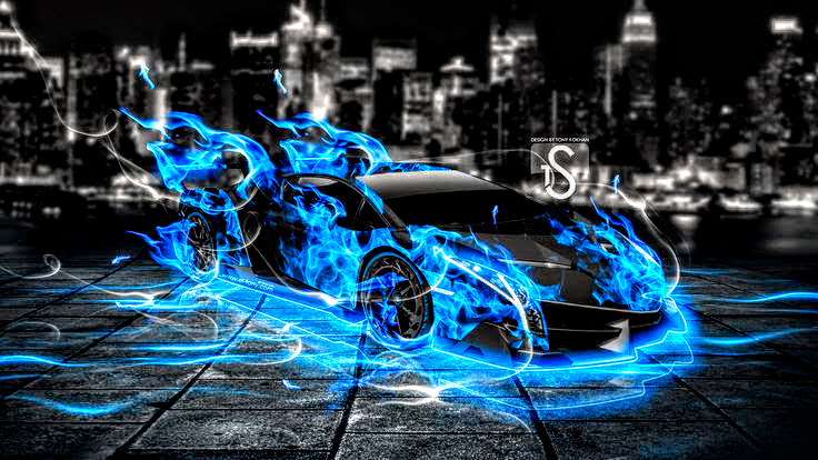 Blue Fire Lamborghini Veneno by ROGUE-RATTLESNAKE on DeviantArt