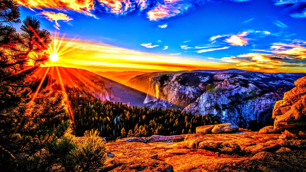 Pretty Sunscape Beautiful Sunset over Landscape and Mountain by ROGUE-RATTLESNAKE on ...