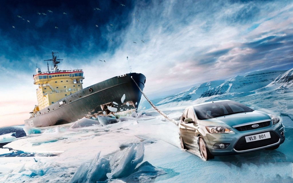 Ford Focus Pulling Ship Wallpaper