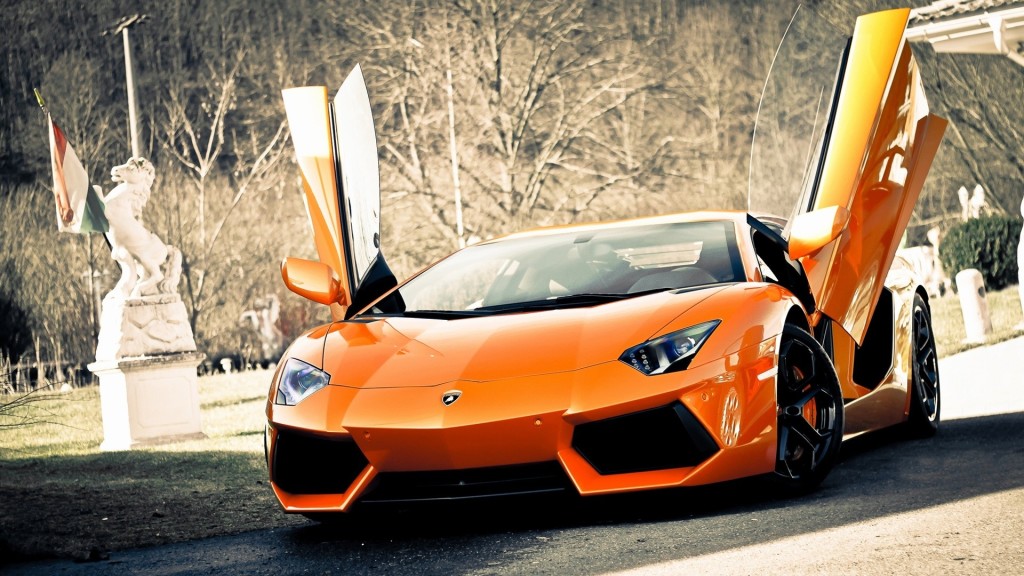 Super Orange Lamborghini Aventador Car